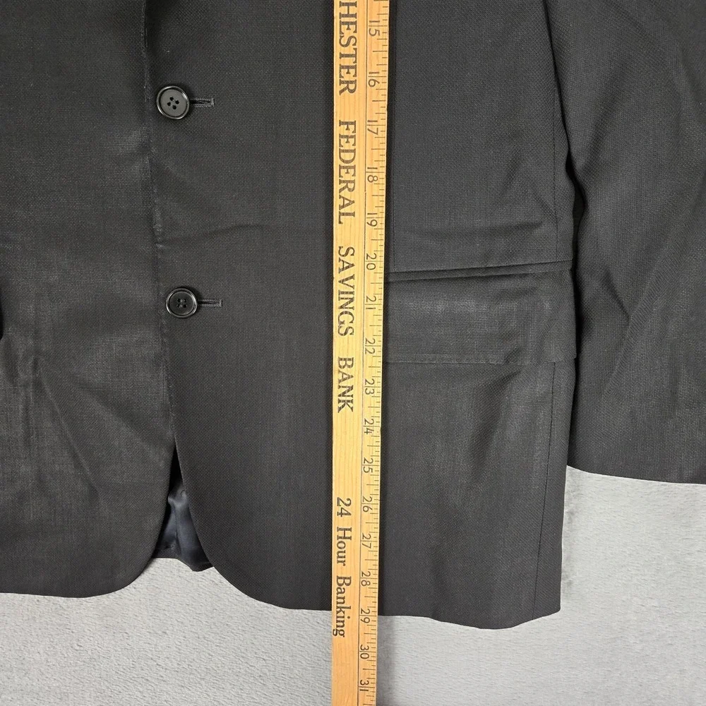 Canali Blazer Men 48R Black Wool Sport Jacket Italy Travel Water Resistant *READ